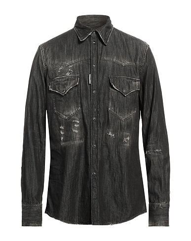 DSQUARED2 Camicia di jeans Nero 100% Cotone