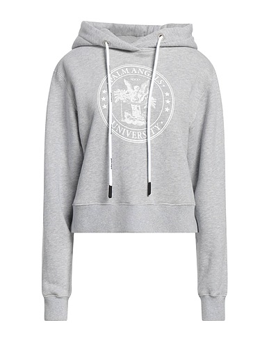 PALM ANGELS Hooded sweatshirt Grey 100% Cotton, Elastane, Polyester