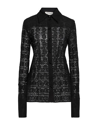 SPORTMAX Solid colour shirts & blouses Black 88% Cotton, 12% Polyamide