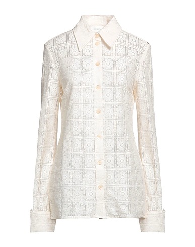 SPORTMAX Solid color shirts & blouses Ivory 88% Cotton, 12% Polyamide
