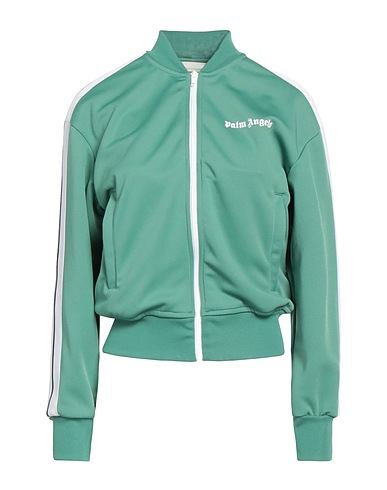 PALM ANGELS Sweatshirt Sage green 100% Polyester, Elastane, Recycled polyester