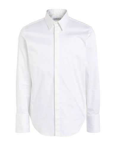 FERRAGAMO Solid color shirt White 97% Cotton, 3% Elastane
