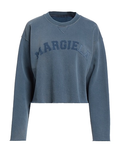 MAISON MARGIELA Sweatshirt Slate blue 100% Cotton, Elastane