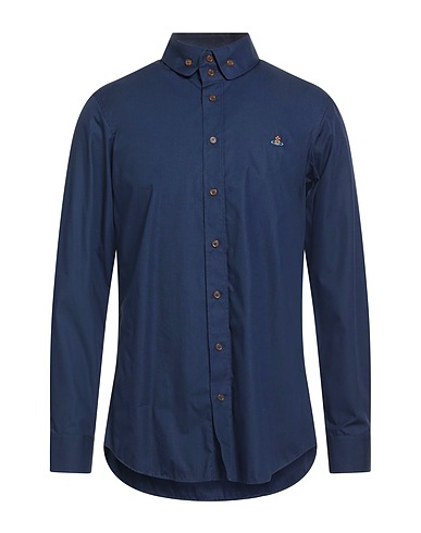 VIVIENNE WESTWOOD Solid colour shirt Navy blue 100% Cotton