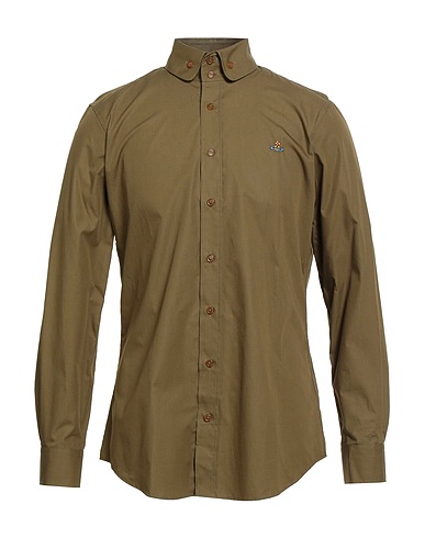 VIVIENNE WESTWOOD Camicia tinta unita Verde militare 100% Cotone