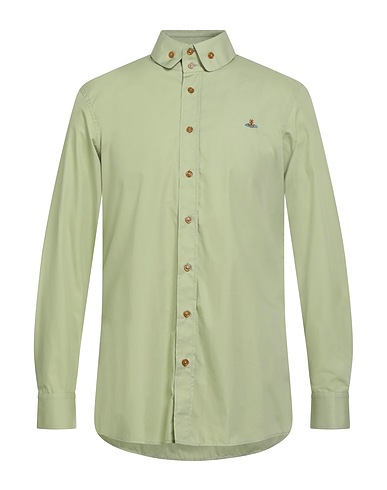 VIVIENNE WESTWOOD Solid colour shirt Sage green 100% Cotton