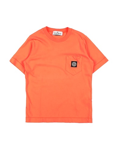 STONE ISLAND JUNIOR T-shirt Orange 100% Cotton