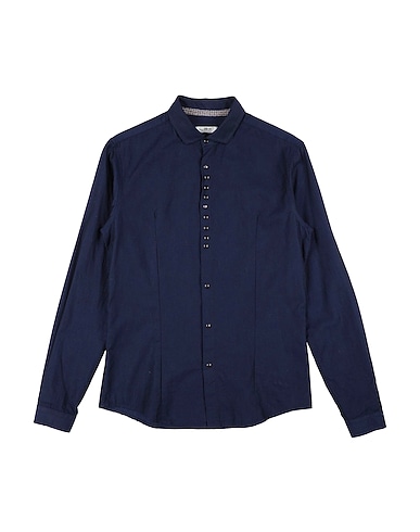 L.B.K. Solid colour shirt Navy blue 100% Cotton