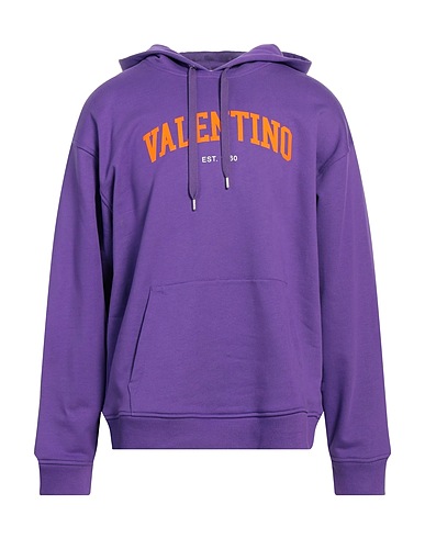 VALENTINO GARAVANI Hooded track jacket  Purple 100% Cotton, Elastane