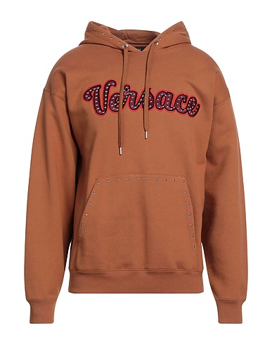 VERSACE Hooded sweatshirt Camel 100% Cotton, Polyester, Viscose, Acrylic, Metal