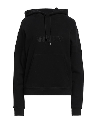 SAINT LAURENT Hooded track jacket  Black 100% Cotton, Elastane, Polyester