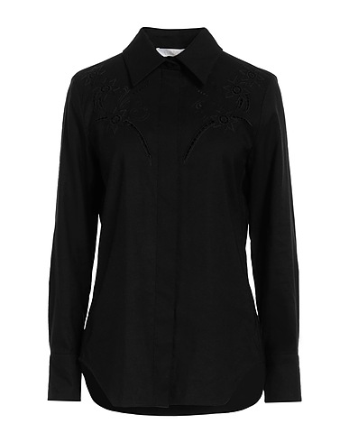 CHLOÉ Lace shirts & blouses Black 56% Viscose, 44% Ramie, Polyester