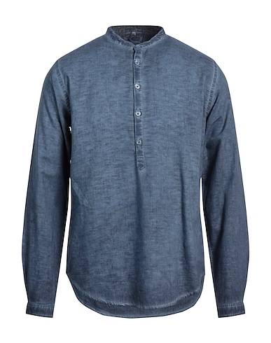 L.B.K. Solid color shirt Slate blue 70% Cotton, 30% Linen