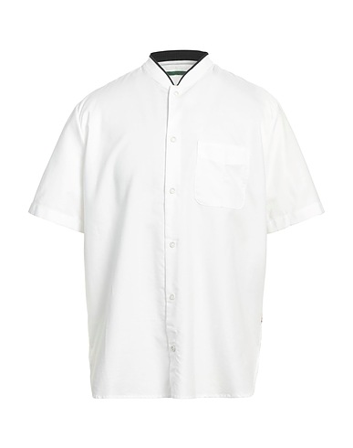 HAND PICKED Solid colour shirt White 100% Cotton