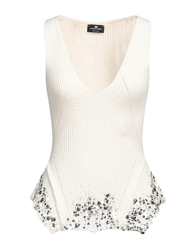 ELISABETTA FRANCHI Top Ivory 52% Viscose, 35% Acrylic, 13% Polyester