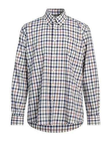 BARBOUR Checked shirt Ivory 100% Polyester