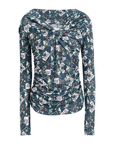 ISABEL MARANT Off-the-shoulder top Deep teal 80% Viscose, 20% Silk