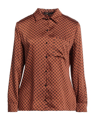 MAJE Checked shirt Dark brown 100% Polyester