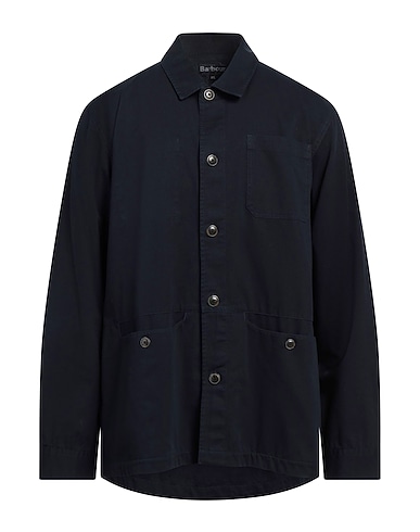 BARBOUR Solid colour shirt Midnight blue 100% Cotton