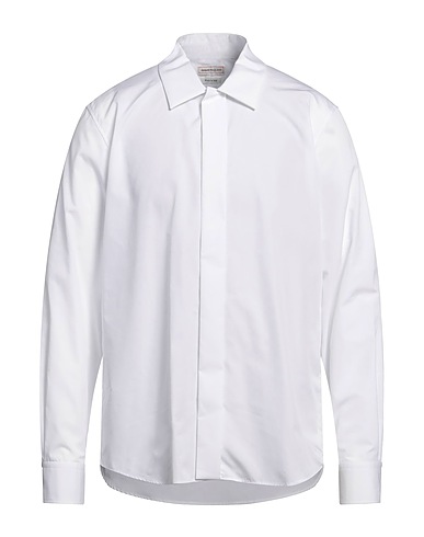MCQUEEN Solid colour shirt White 100% Cotton