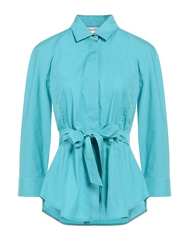 MAX MARA Solid color shirts & blouses Turquoise 100% Cotton