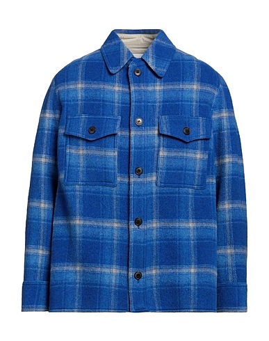 ISABEL MARANT Camicia a quadri Blu china 75% Lana, 20% Poliammide, 5% Altre Fibre