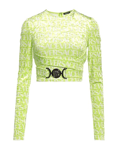 VERSACE Top Lime green 92% Polyester, 8% Elastane
