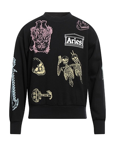 ARIES Sweatshirt Black 100% Cotton