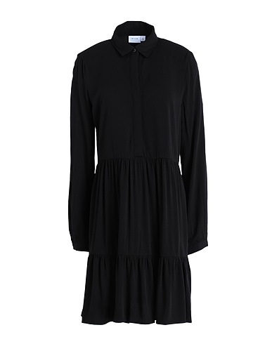 VILA Shirt dress Black 100% EcoVero™ viscose