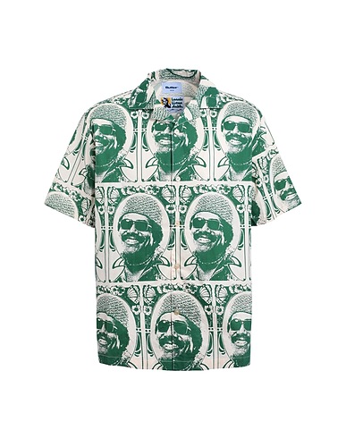 BUTTER GOODS Patterned shirt Lonnie S/S Shirt Green 100% Cotton
