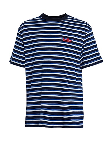 BUTTER GOODS T-shirt Thomas Stripe Tee Blue 95% Cotton, 5% Elastane