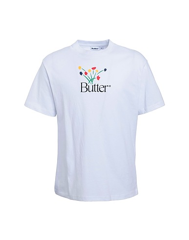BUTTER GOODS T-shirt Bouquet Tee White 100% Cotton