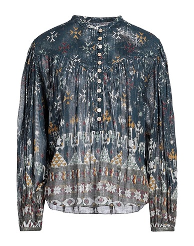 MARANT ÉTOILE Patterned shirts & blouses Deep teal 99% Cotton, 1% Metallic Polyester