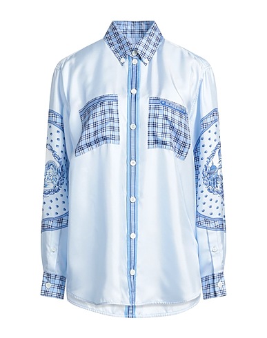 BURBERRY Patterned shirts & blouses Sky blue 100% Silk