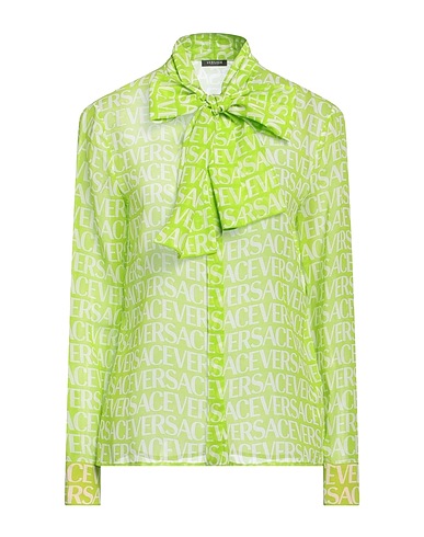 VERSACE Patterned shirts & blouses Light green 100% Silk