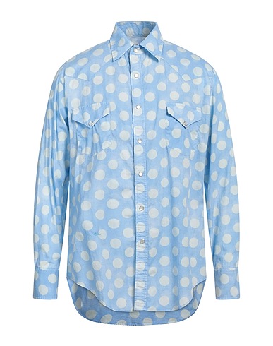 ERL Patterned shirt Light blue 100% Cotton
