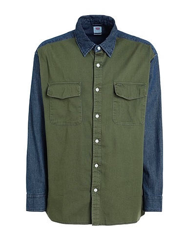 LEVI'S Patterned shirt FULTON OVERSHIRT MULTI-COLOR
 Military green 100% Cotton