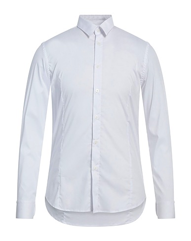 GREY DANIELE ALESSANDRINI Solid color shirt White 70% Cotton, 26% Polyamide, 4% Elastane