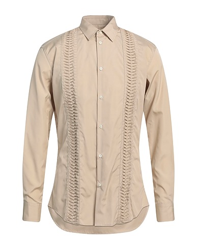 DSQUARED2 Solid color shirt Beige 100% Cotton