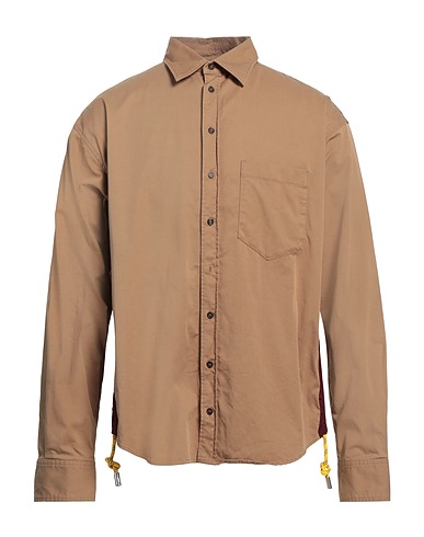 DSQUARED2 Patterned shirt Camel 97% Cotton, 3% Elastane, Polyester