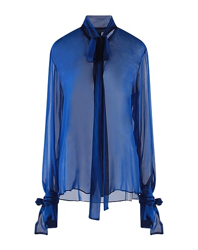 LAQUAN SMITH Camicie e bluse con fiocco Blu china 100% Seta