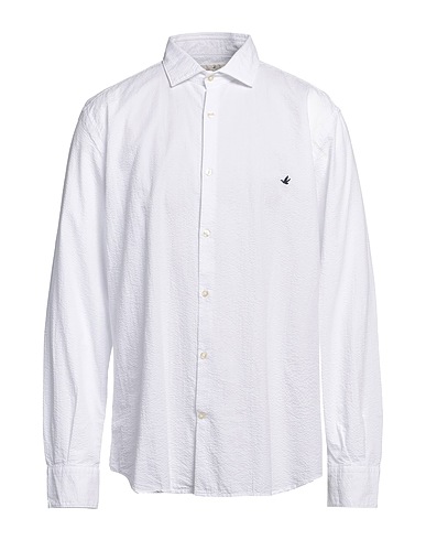 BROOKSFIELD Solid color shirt White 100% Cotton