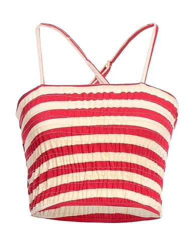 VICOLO Top Red 48% Cotton, 47% Polyester, 5% Elastic fibres
