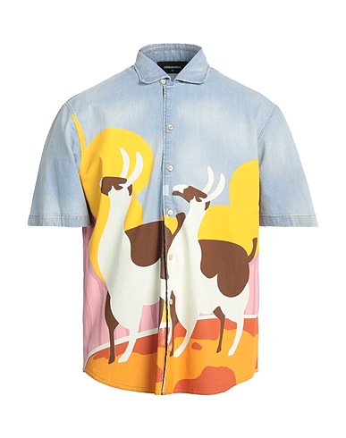 DSQUARED2 Jeanshemd Blau 98% Baumwolle, 2% Elastan, Perlmutt