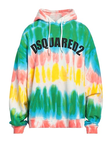 DSQUARED2 Hooded sweatshirt Green 100% Cotton, Elastane
