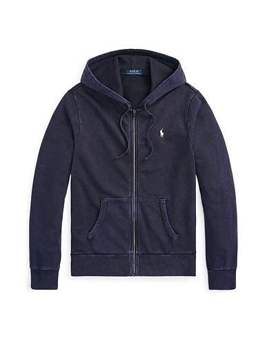 POLO RALPH LAUREN Hooded track jacket  LOOPBACK TERRY FULL-ZIP HOODIE Charcoal 100% Cotton