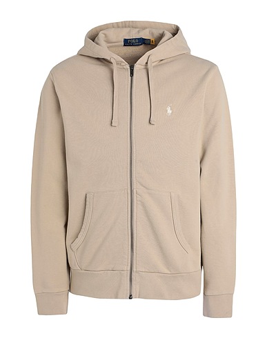 POLO RALPH LAUREN Hooded track jacket  LOOPBACK TERRY FULL-ZIP HOODIE Sand 100% Cotton