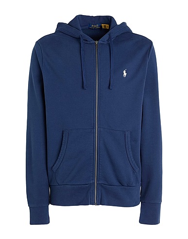POLO RALPH LAUREN Felpa LOOPBACK TERRY FULL-ZIP HOODIE Blu navy 100% Cotone