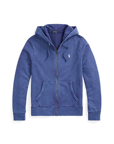 POLO RALPH LAUREN Hooded sweatshirt LOOPBACK TERRY FULL-ZIP HOODIE Slate blue 100% Cotton