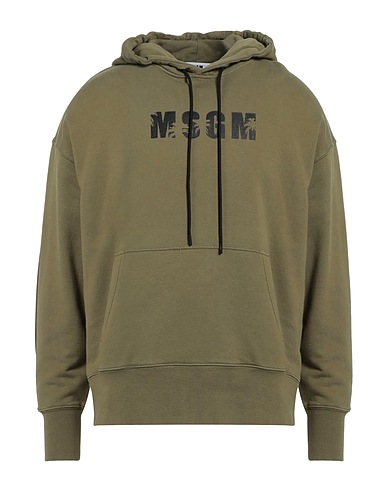 MSGM Felpa Verde militare 100% Cotone